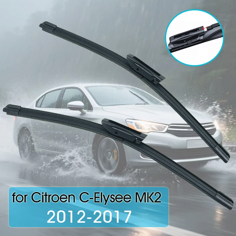 

24"+16" For Citroen C-Elysee MK2 2012-2017 Car Wiper Blade Front Wipers Windscreen Fit Bayonet Arm Auto Accessories Wiper Blades