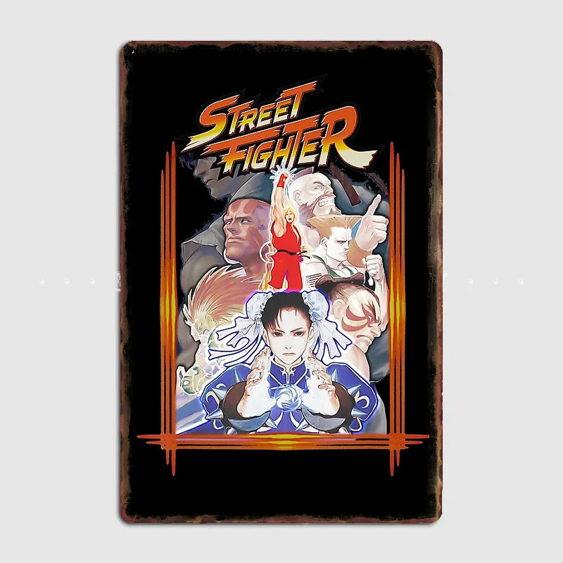 US Street Fighter Retro Classic Poster Metal Sign Posters Car Club Bar Interior Bedroom Wall Art Home