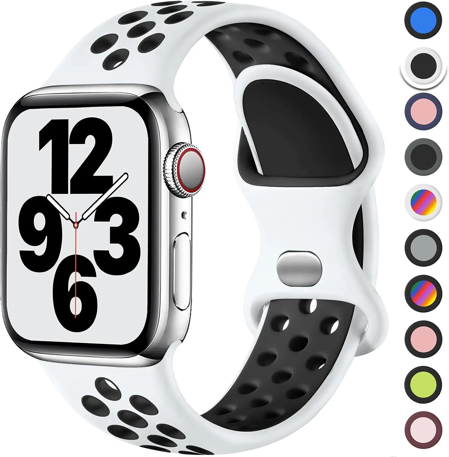 

Strap For Apple Watch Band 49mm 44mm 45mm 42mm 41mm 38mm 40mm correa Silicone sports bracelet iwatch 8 SE 7 6 5 4 3 Ultra 49mm