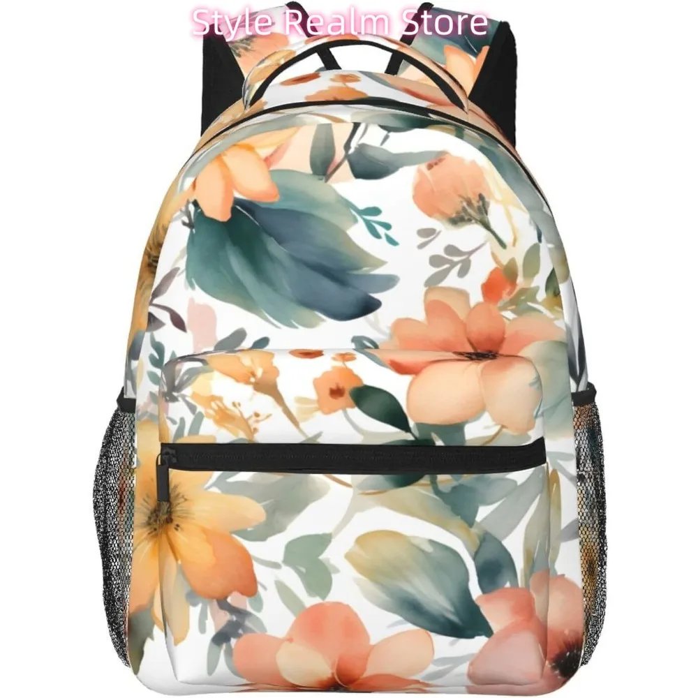 

Легкий рюкзак для ноутбука с милым цветком в стиле ретро, легкий многоцелевой дорожный повседневный рюкзак, унисекс, студенческие рюкзаки для мужчин Wo