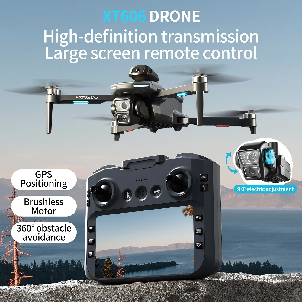 XT606 MAX 3 battery Drone 4k 8K HD Professional Camera FPV Wish Screen Drone 360° Obstacle Avoidance Quadcopter Toys Dron gifts