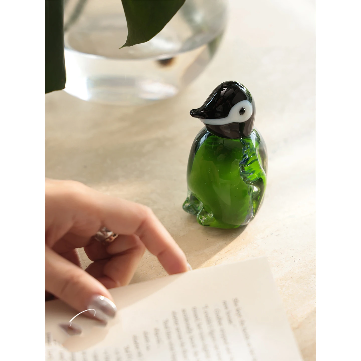 

Home Living Room Bedroom Book Desktop Room Decoration Entrance Non-Heritage Handmade Glazed Penguin Art Small Ornaments