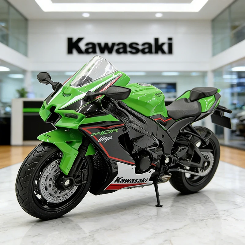

Модель мотоцикла WELLY 1/18 Kawasaki Ninja ZX10R из сплава, коллекционная игрушка, внедорожный мотоцикл с амортизатором, игрушечная машинка