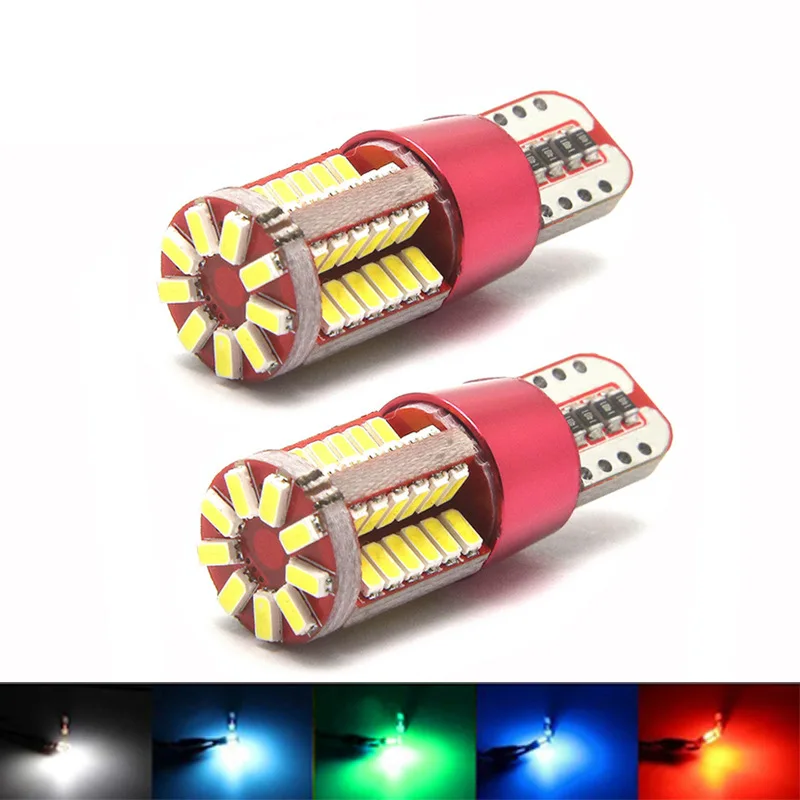 

10 шт. новый Canbus T10 57-SMD 3014 белый светодиод W5W 194 168 2825 автомобильный боковой клиновой фонарь автомобильные запасные части для T15 T20