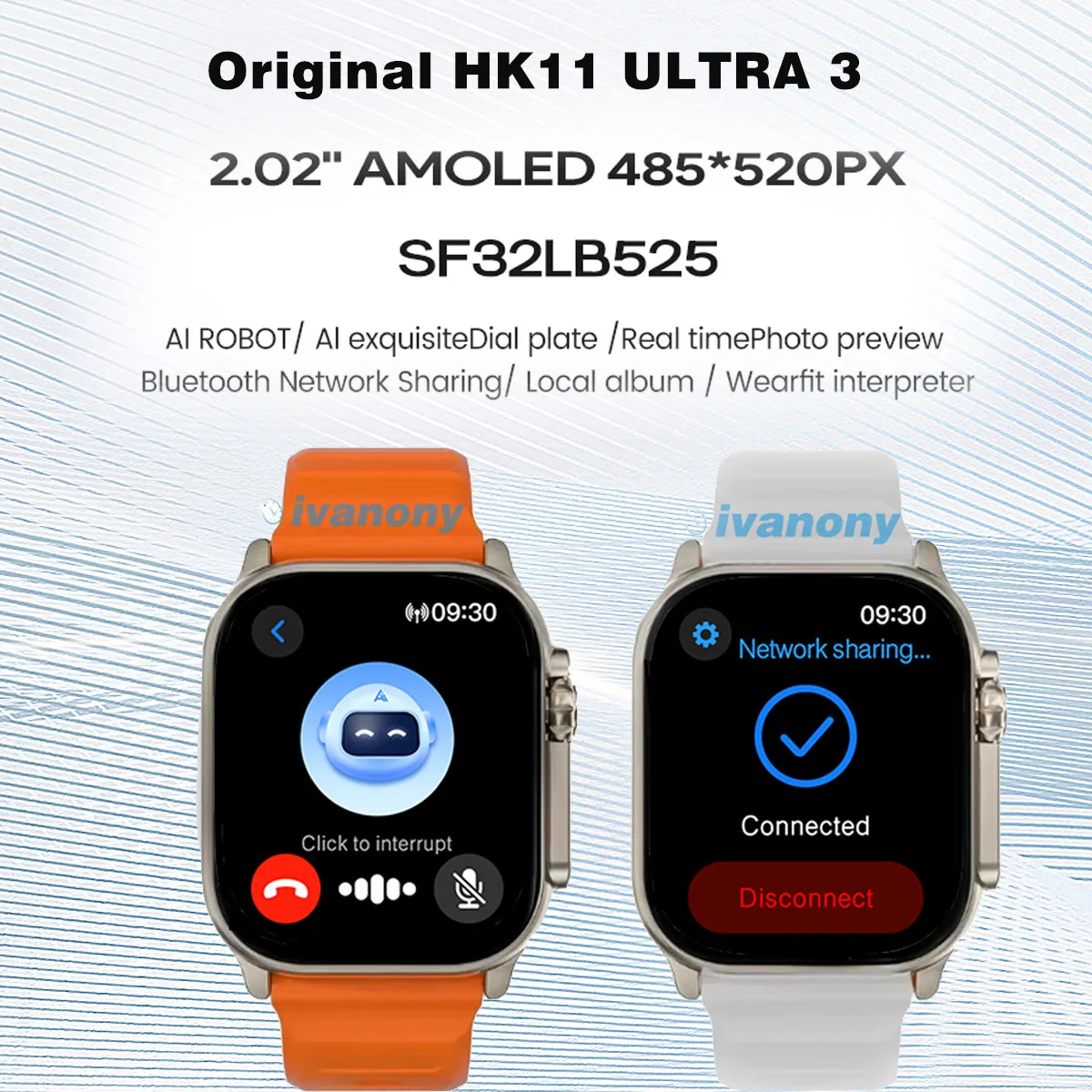 Global Version Smart Watch HK11 Ultra 3 Amoled 49mm 4GB/ROM Local Album Map Navigation Voice Wake Smartwatch2026 for Women Men