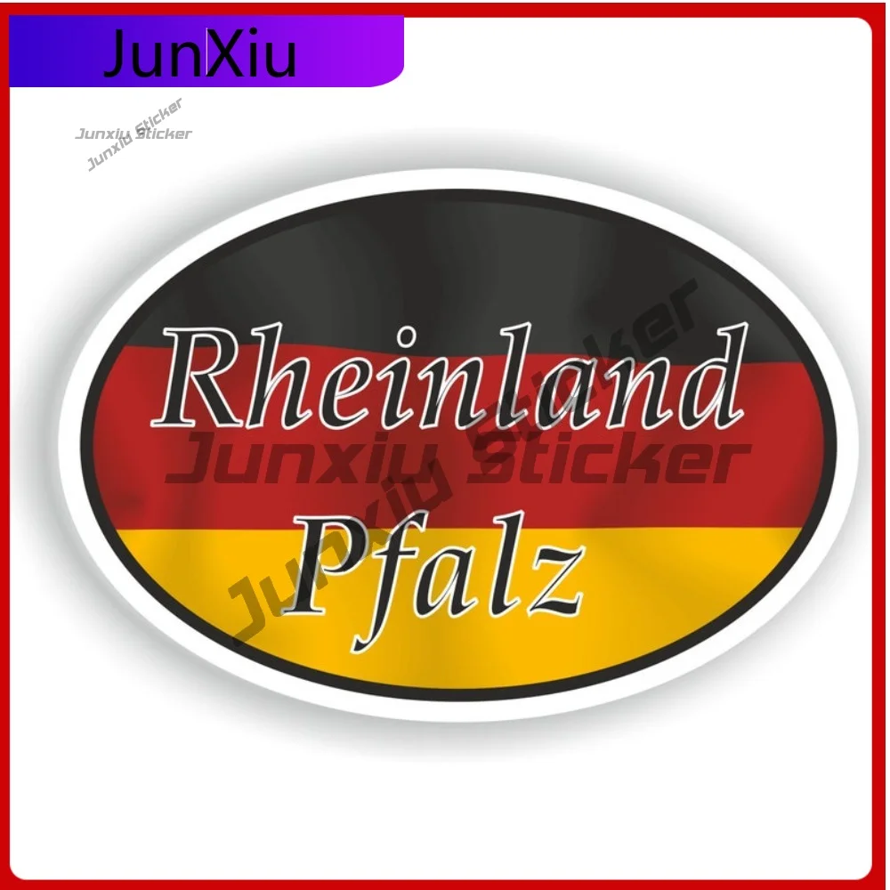 

Rheinland-pfalz Germany City Oval Sticker With Flag Vinyl Decals Scratch Cover Graphics Decals Mirror Wall Sticker Camping Car