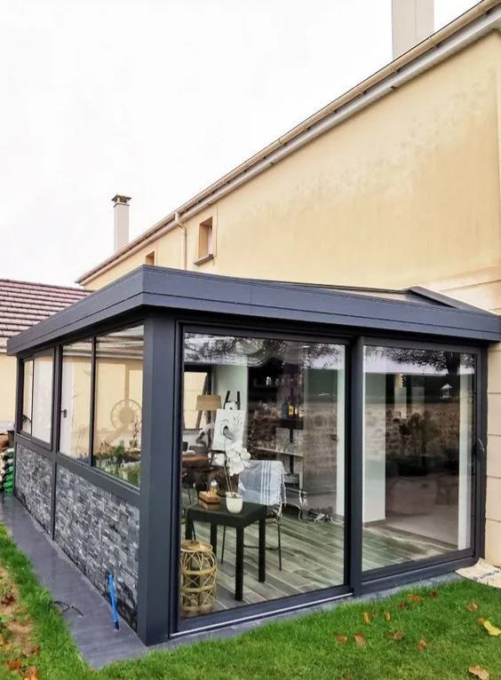 Space-saving Aluminum Alloy Frame Sliding Glass Door with Smooth Track System Custom Size Sliding Door for Bedroom Balcony