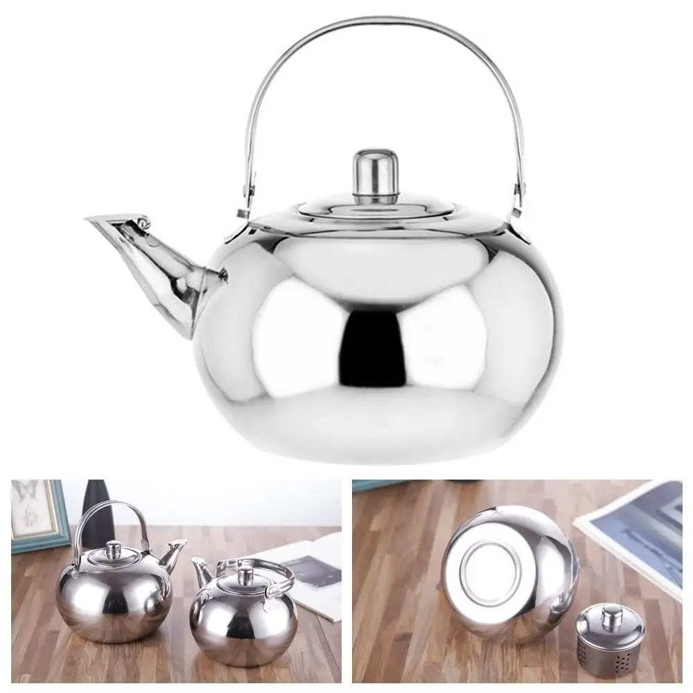 Large Capacity Water Kettles Teapot With Infuser Filter Tea Coffee Tools Teapot Cookware Stainless Steel Green Oolong Tea Jug