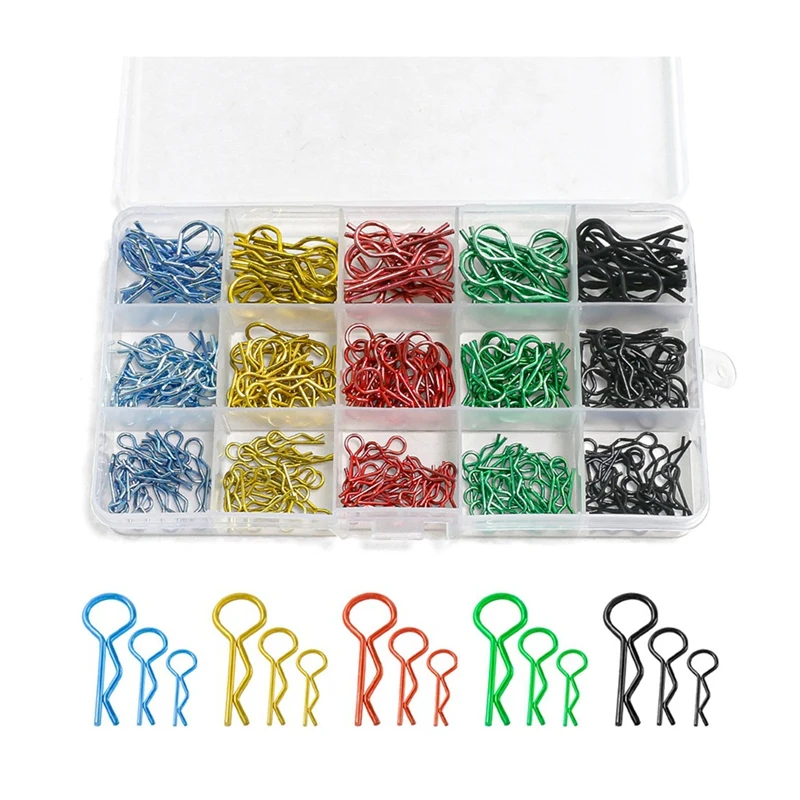 260PCS 1/8 1/10 1/16 RC Car Body Shell R Clips Bodyshell Pin Metal Body Shell Clip Pin Truck Toy Accessories