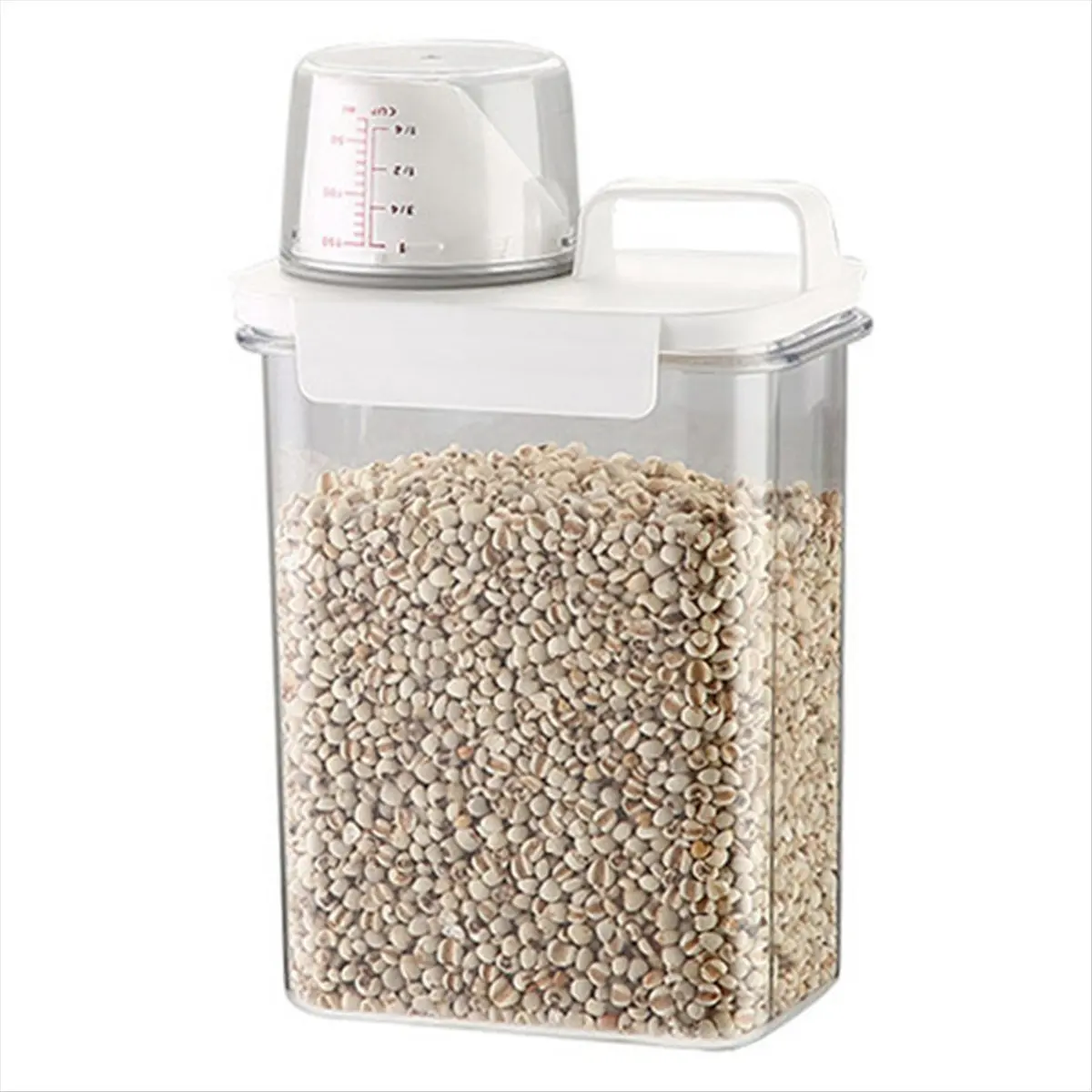 【TODAY-BUY】Sealed Household Grain Storage Box, Transparent Rice Bucket Kitchen Storage Jar, Pasta Container,1800ml