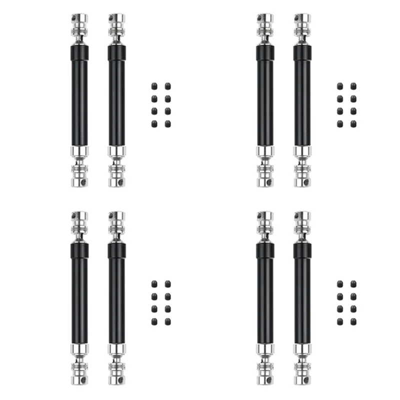 

DELAM-8PCS Metal CVD Drive Shaft 110-160Mm For 1/10 RC Rock Crawler Axial SCX10 90046 Traxxas Trx4,Black