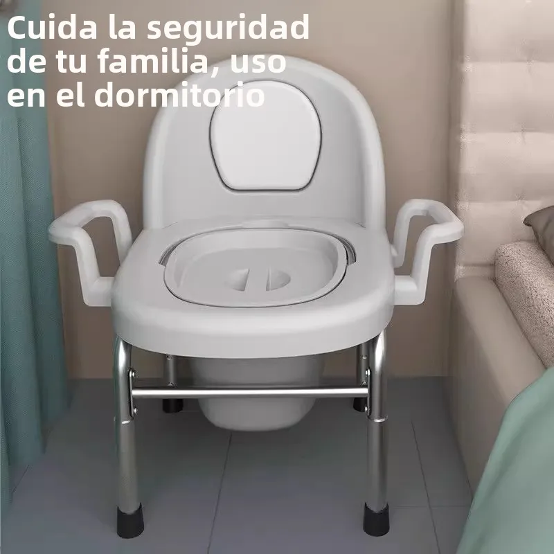 Silla de inodoro apilable para personas mayores, taburete de inodoro portátil, orinal de dignidad para mujeres embarazadas, b...