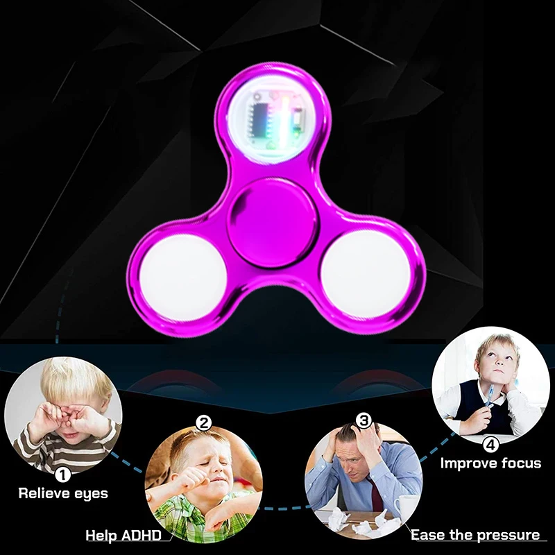 Diversão luminosa led luz criativa fidget spinner mão superior spinners brilho no escuro luz edc figet spiner dedo alívio do estresse brinquedos
