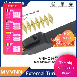 1pc MVVNN1616K16 MVVNN2020K16  MVVNN2525M16 External Triangul Turning Tool Holder VNMG16 Carbide Inserts Lathe Cutting Tools Set