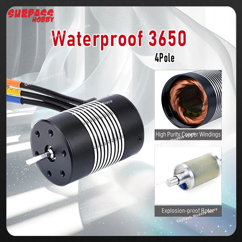 

Surpass Hobby Водонепроницаемый 3650 4-полюсный бесщеточный двигатель 900 Вт с валом 3,175 мм идеально подходит для 1/10 и 1/12 радиоуправляемого автомобиля, лодки Traxxas, WLtoys