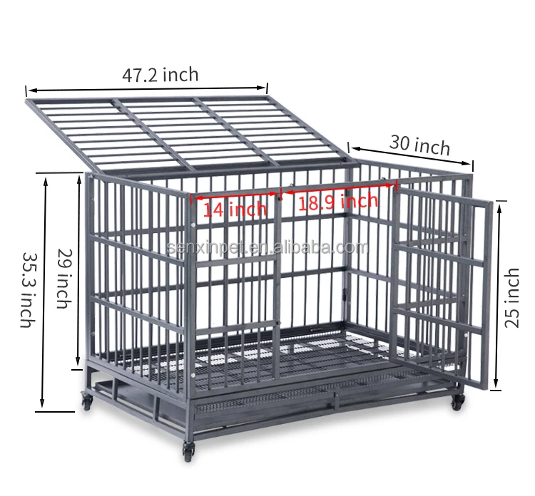 

Dog Cages Metal Kennels Large Dog Crates Stainless Steel Materials With Wheel
