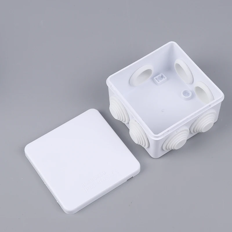 1pc IP65 Waterproof Junction Box, White PVC Electrical Enclosure for Indoor Outdoor Wiring, DIY Cable Terminal Case