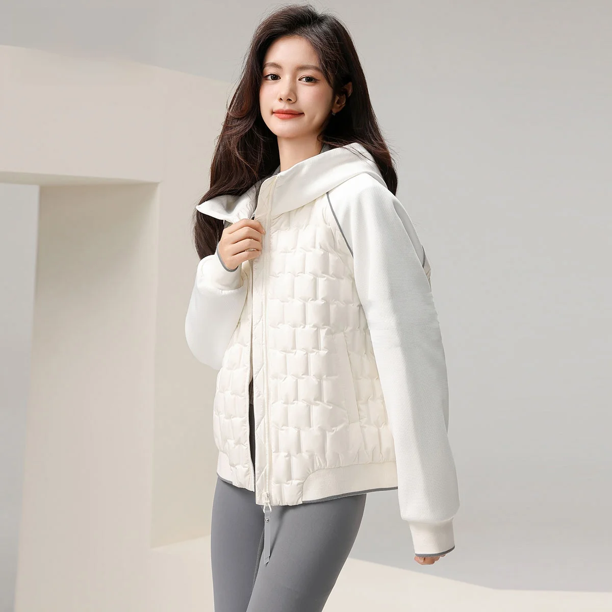 

Lightweight Casual Women's down Jaet Snow Flng Street Sle ort Coat Warm Hooded Sweatirt Faionable Trendy Outerwear