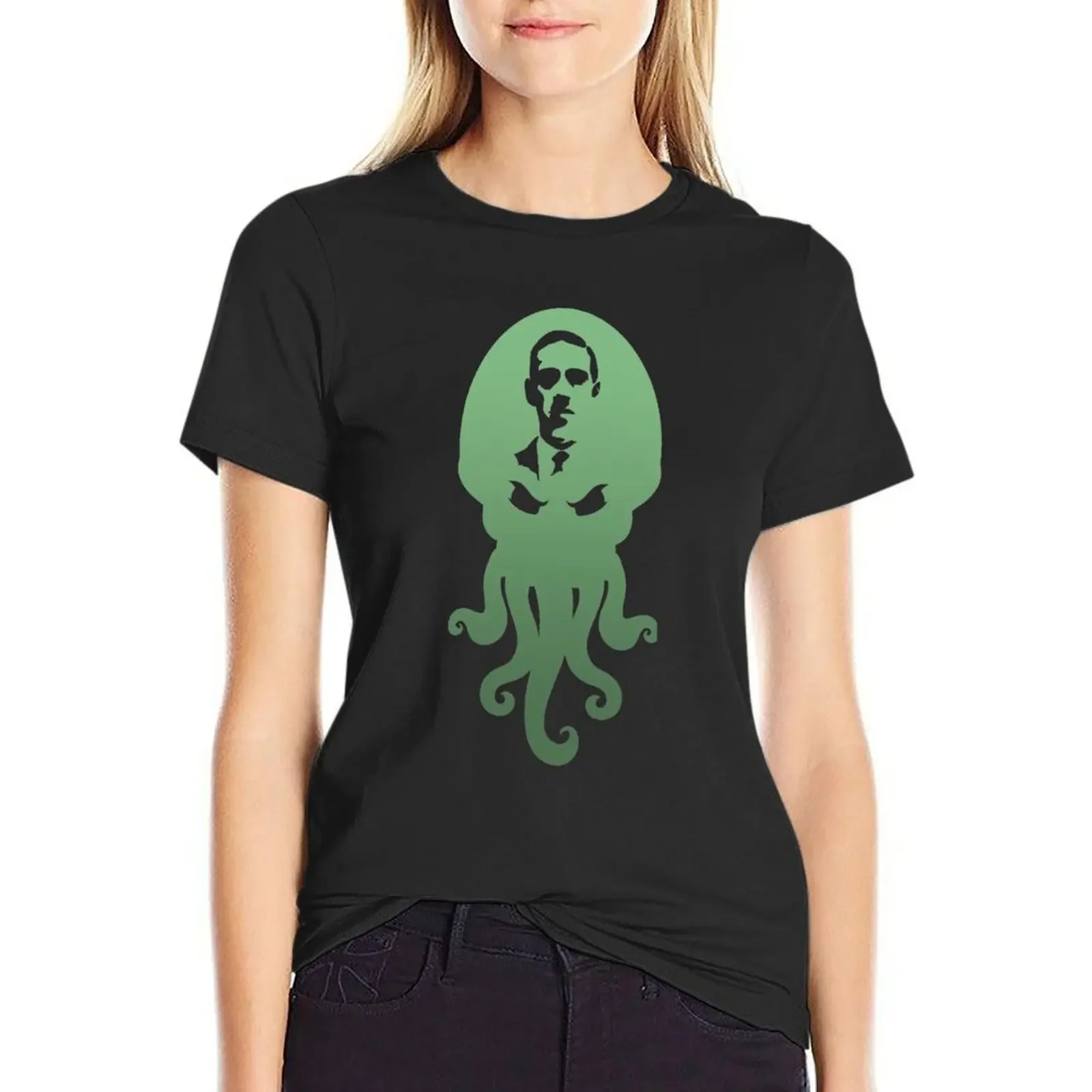 

Cthulhu and Lovecraft T-shirt lady clothes graphics anime clothes t-shirts for Women graphic tees funny