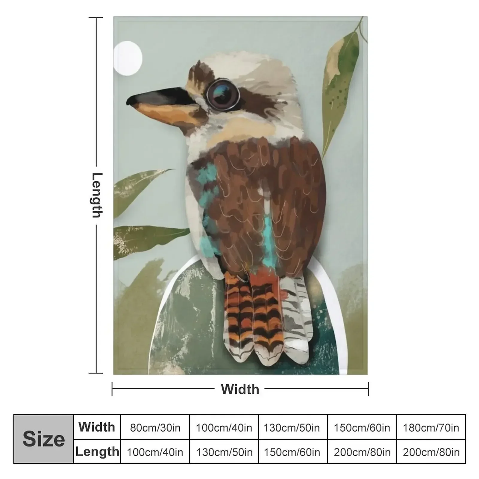 Kookaburra Throw Blanket Kid'S Summer Beddings Flannel Fabric Nap Blankets