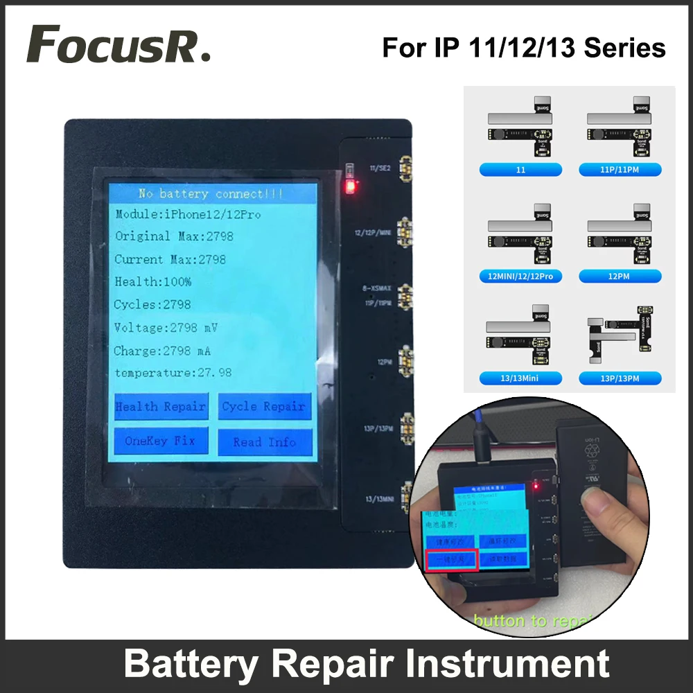 

SamE Battery Repair Programmer With Flex Cable For iPhone 11 12 13 14 15 Pro Max Mini Battery Replacement Read Write Data Tools