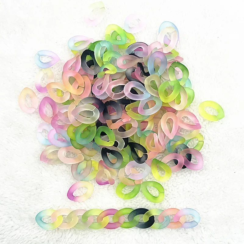 15pcs 13x18mm 17x22mm Acrylic Gradient Jelly Series Twisted Chains Assembled Parts Beads DIY Necklace Earrings Accessories