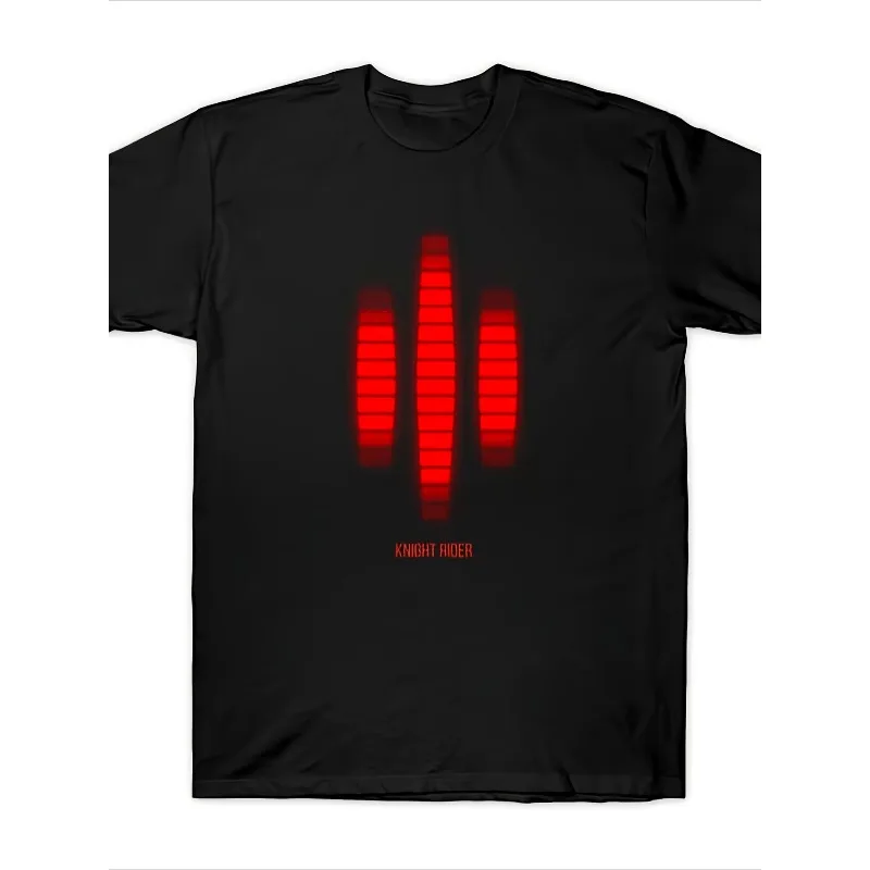 Men's Knight Rider Voice Box T-shirt with KITT Design Iconic Sound Module Pattern, Suitable for All Seasons