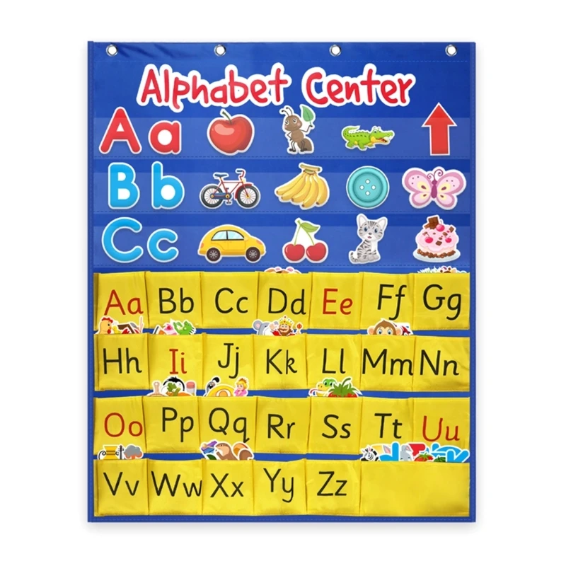 

Alphabets Center Pocket Chart Cards Set for Kid Letter Learning Alphabets Pocket Chart Alphabets Learning Wall Chart