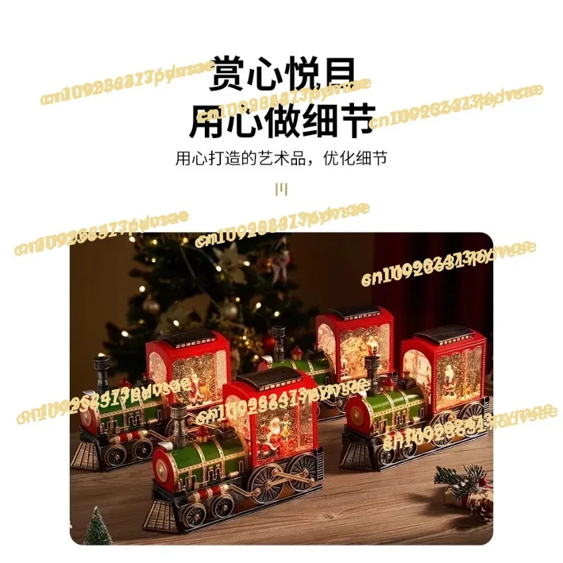 2025Christmas Decorations Train Snow Music Box Decoration Boy Children Crystal Ball Birthday Gift Music Box