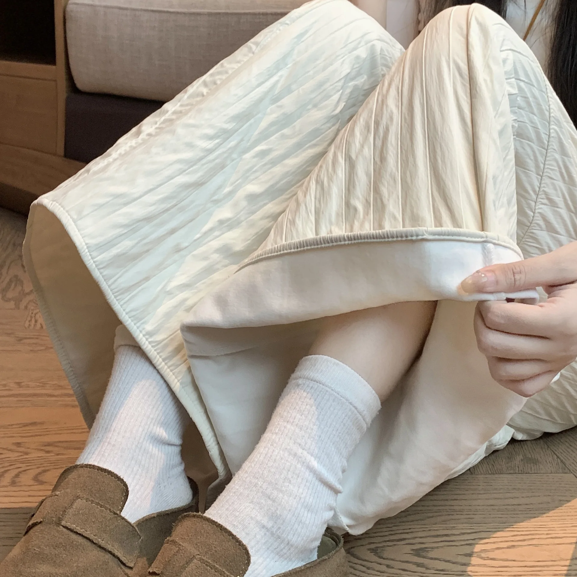 

Thickened Cotton-Padded Wide-Leg For Women, Autumn And Winter 2025 New High-Waisted Slimming Loose Straight-Leg Casual