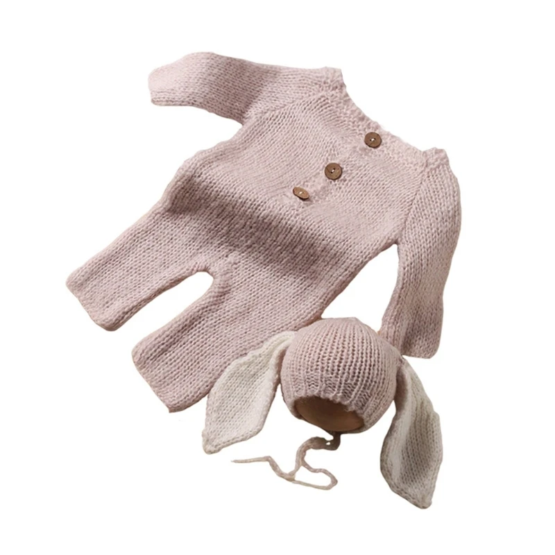 

Baby Boys Girls Photo Props Accessories Newborns Photoshoot Jumpsuit and Hat W3JF