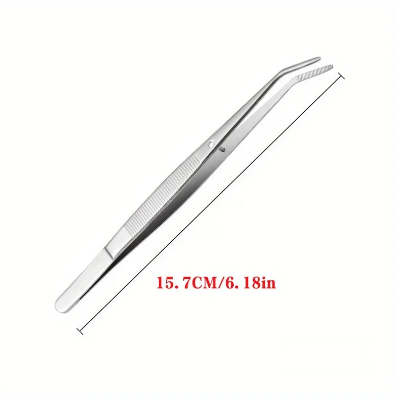 Stainless Steel Tweezers with Serrated Tips,Durable Professional Tweezers for Laboratory Operations,Parts,Crafts,Sewing Machines