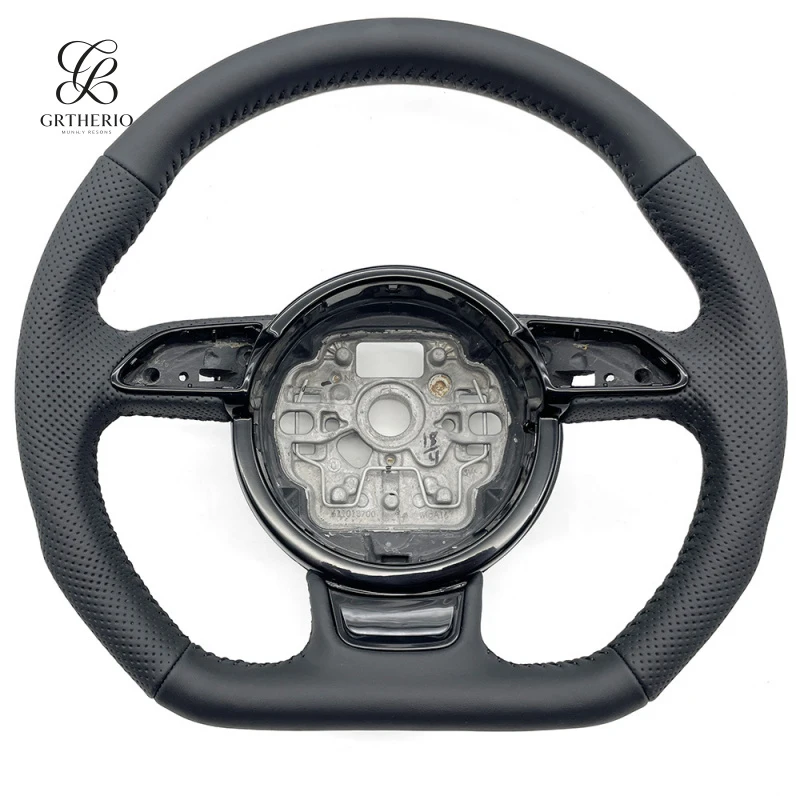 

Suitable for Audi A6C7 semi-perforated black line steering wheel no paddle shifters, no buttons, no, with button frame