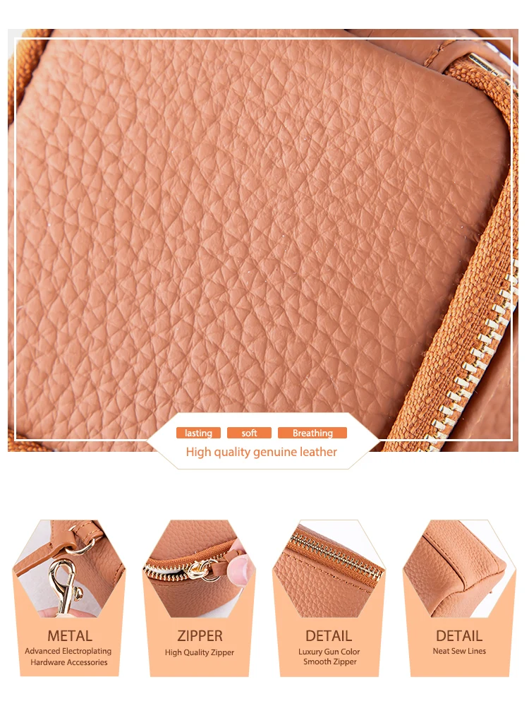 Zency 100% Genuine Leather Bag For Female Fashion Small Make Up Organiser Clutch Coin Pouch Women Travel Lipstick Cosmetic Bag