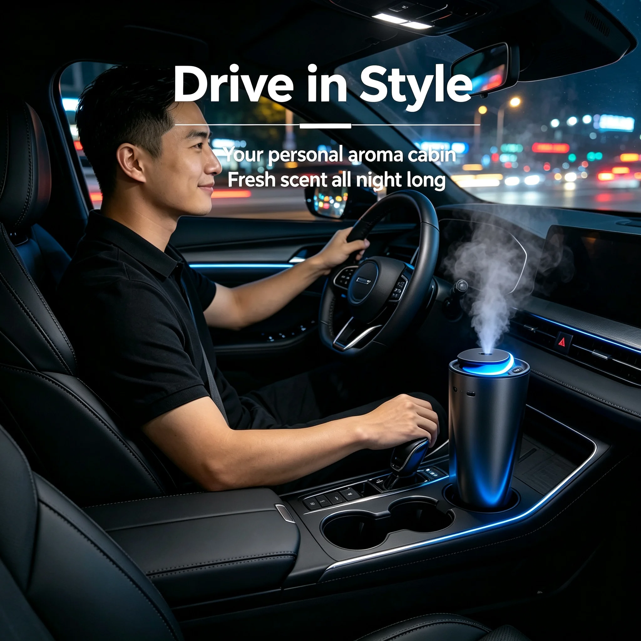 Portable  Car Aroma Diffuser USB Charging Essential Oil Diffuser Suitable for Home Office Car  Intelligent  Smell Distributor