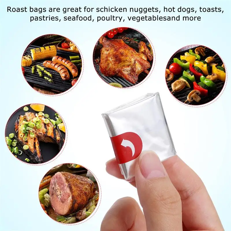 50Pcs Kitchen Roast Bags Microwave Oven Bag Toast Bag High Temperature Cook Bags Oasting Turkey Bag For Cooking Oven Bags