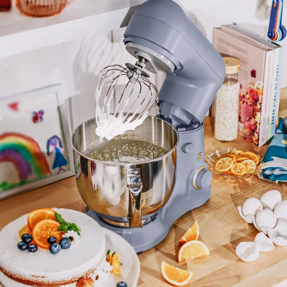 Bela Tilt-Head Stand Mixer, leve e poderoso, Cornflower azul por Drew Barrymore, 5.3QT Capacidade