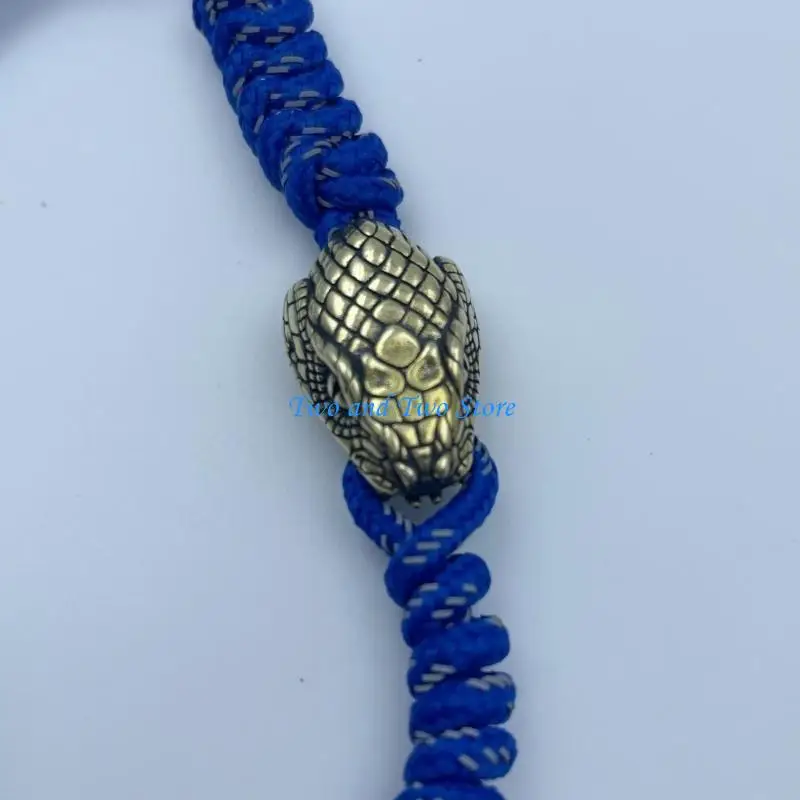 

HX6F Brass Snake Pendant for Handmade Jewelry Gear Beads Charm DIY Accessories