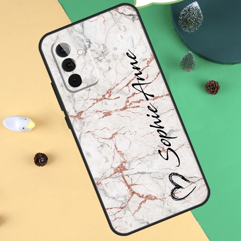 PERSONALIZED MARBLE INITIAL NAME Case For Samsung Galaxy A33 A53 A13 A12 A32 A52 A14 A34 A54 A15 A25 A35 A55 A71 A51 Coque