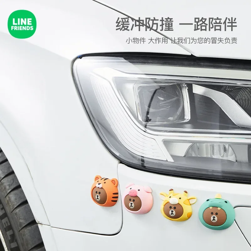 Line Friends Cartoon Car Door Anti-collision Block Anti-collision Anti-scratch Strip Anti-knock Rear View Mirror Decoration Supp