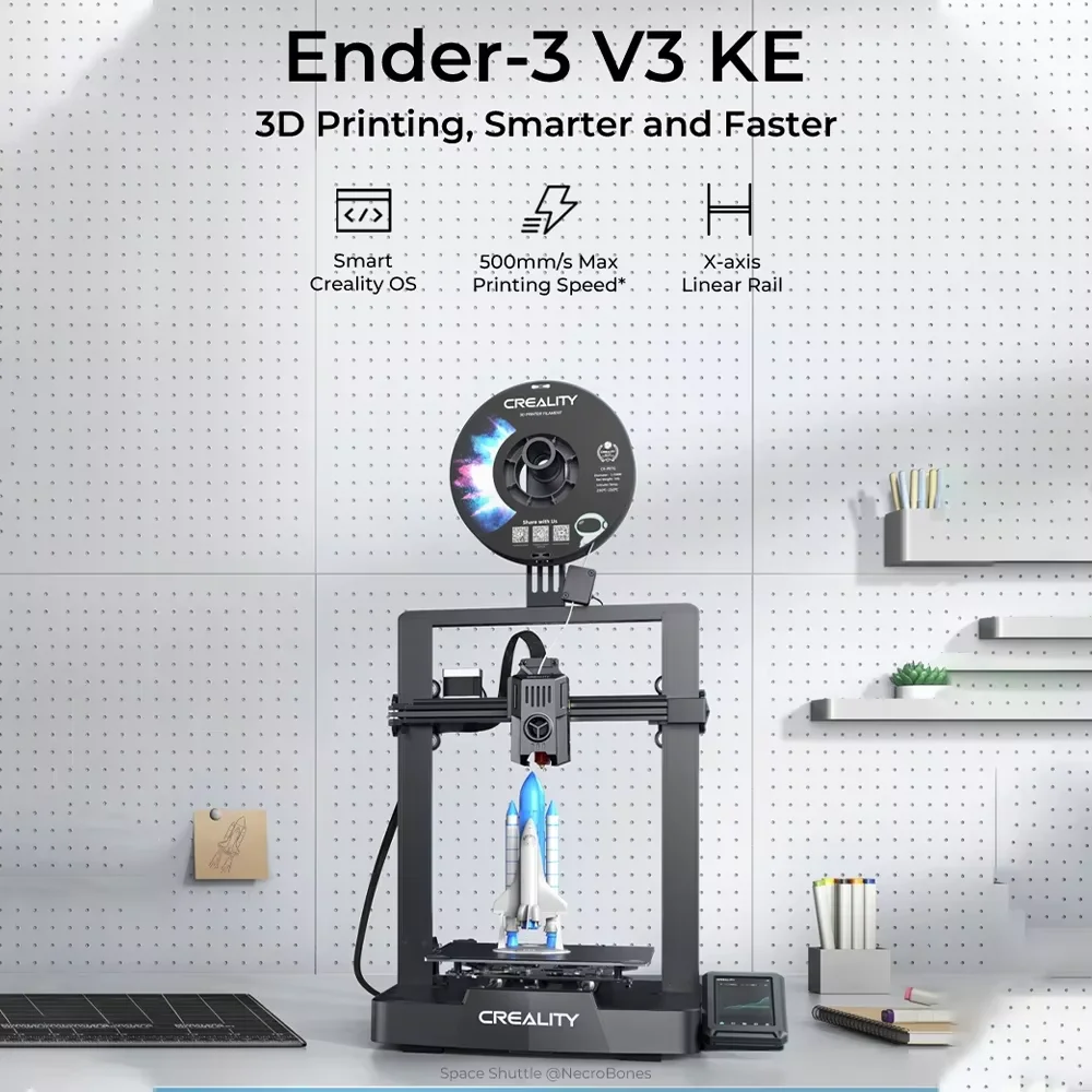 Creality New Ender-3 V3 KE Impresora 3D: 500 مم/ثانية، نظام التشغيل الذكي Creality، Dobles Ventiladores، Carril Lineal Eje X، 60 وات UL | إنفيو رايا #4