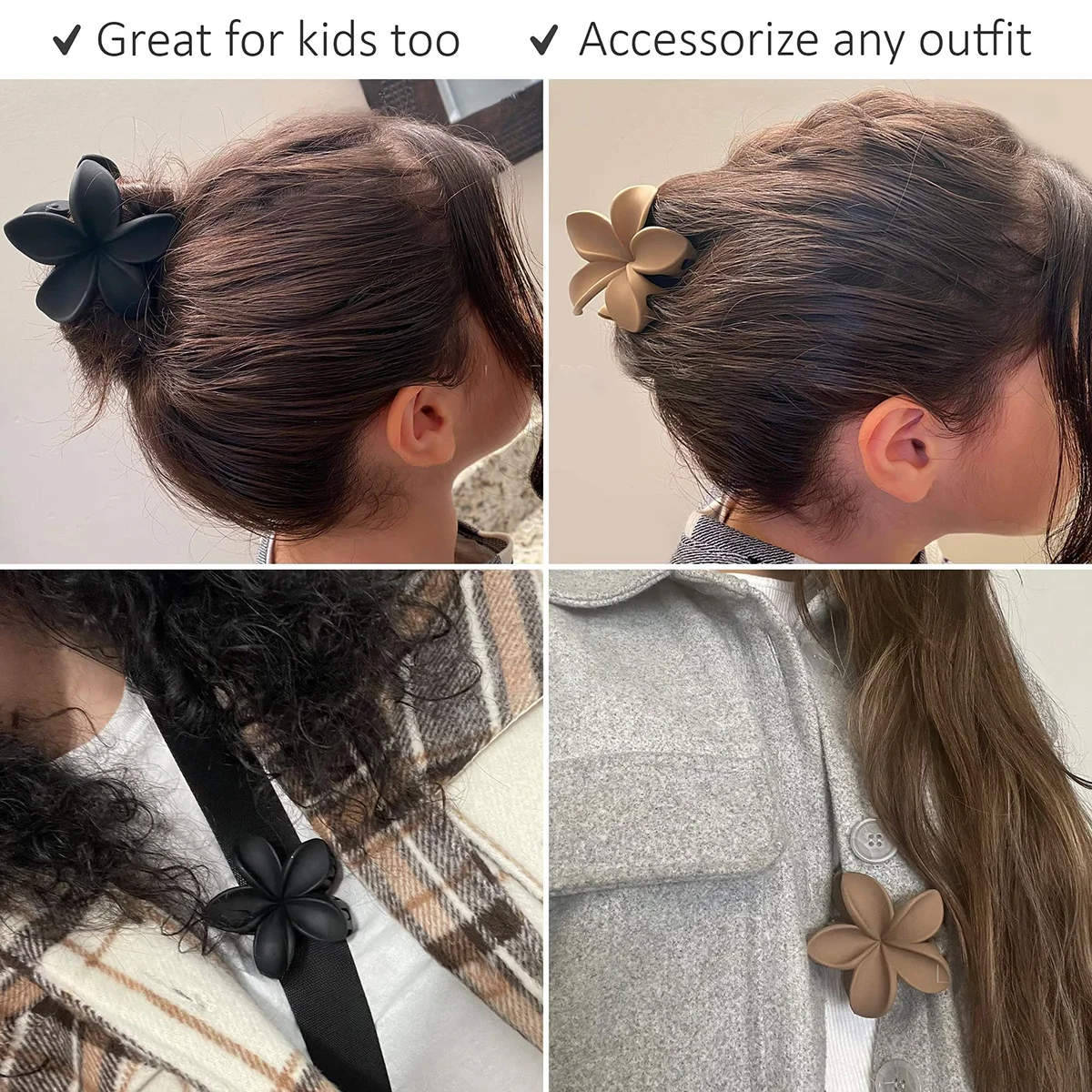 4 قطعة بيضة بلوري زهرة Scrunchies عطلة الجانب Scrunchies مقاطع الشعر مقاطع القرش إكسسوارات الشعر الجزء الخلفي من لوحة الرأس الشعر القرش