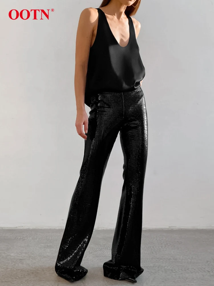 OOTN Fashion Loose White Satin Tops Vests Women 2024 Summer Black U-Neck Sleeveless Tops Casual Solid Party Sexy Tops Streetwear