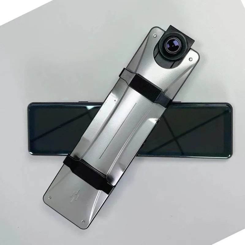 12 inch rearview mirror driving recorder, three lens WiFi high definition reversing image, touch three recording