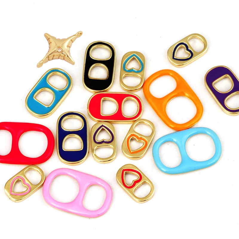 

Soda Cap Two Holes Charm Pendant Colourful Attachment , Gold Plated Colour , Fashion Trendy Handmade Jewelry Findings K54