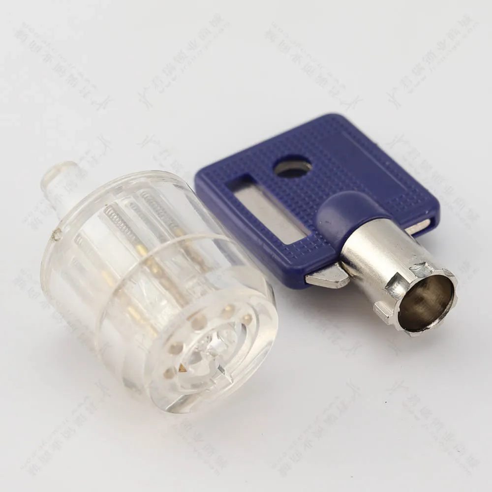 7 Pin Plum Lock Transparent Tubular Lock Cylinder Visible Pick Cutaway Practice View Padlock Training Skill For Locksmith