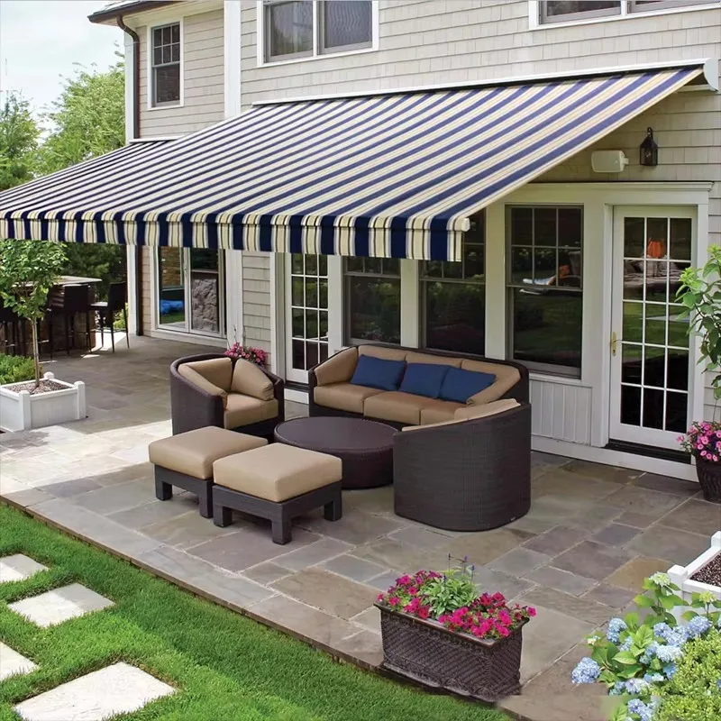

[Factory Price] Electric Waterproof Full CassetteAluminum Alloy Frame Retractable Awning Articulated Arm Patio Awning For Garden