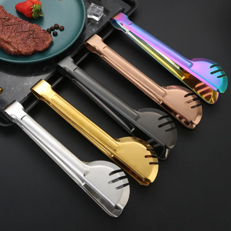 

Stainless Steel Food Clip, Barbecue Clip, Kitchen Baking Tools, Bread Clip, Three Line Hollow Filtering Oil Water Mirror Polishi