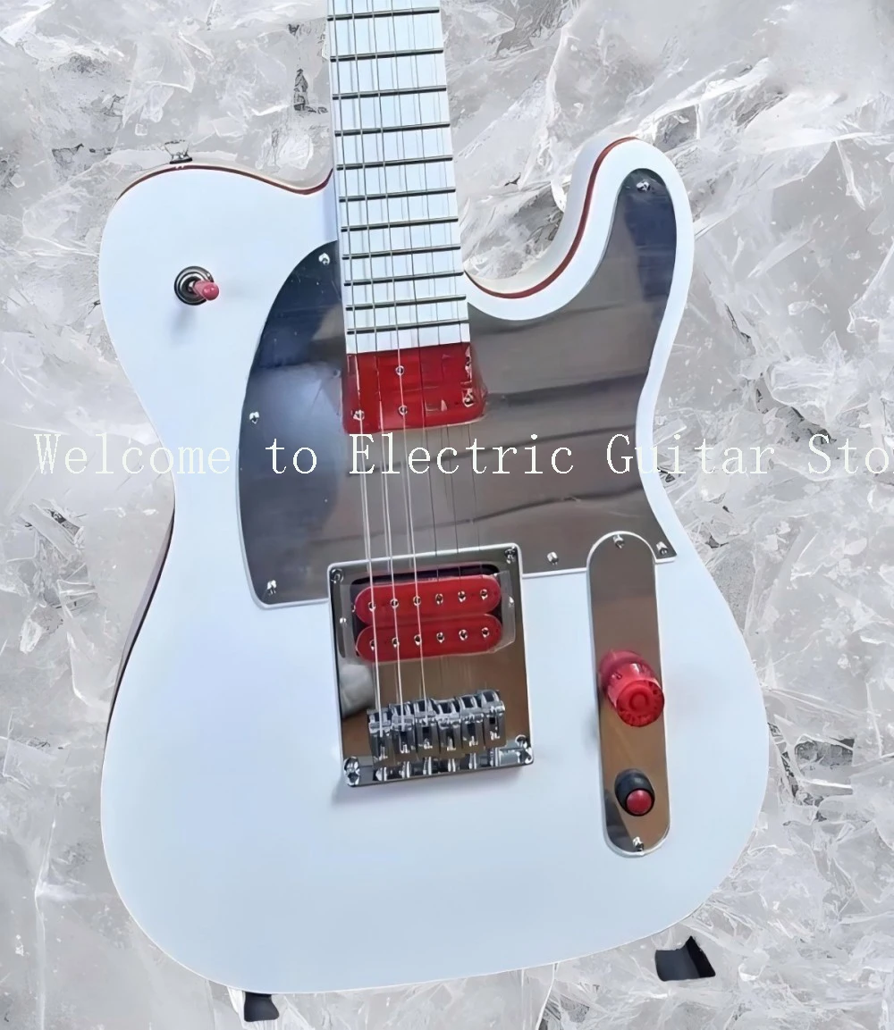 High quality 22Frets white electric guitar in stock, red binding, red pickup, fast shipping #ASP654286