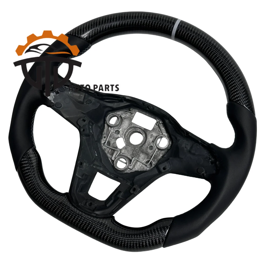 Volante de Fibra de Carbono para Volkswagen Golf 7 MK7 Mk7.5 GTI Scirocco Polo GTS R Line White Line